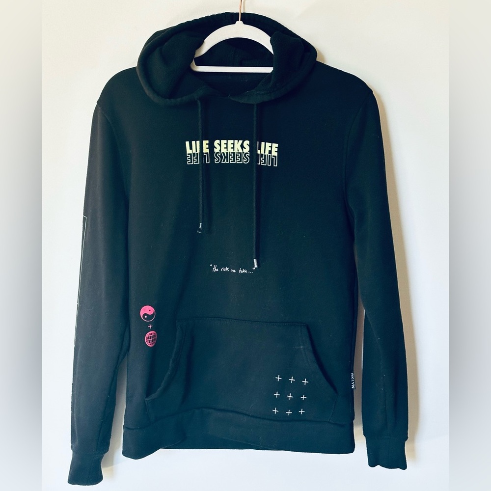 Brooklyn Cloth Men's Black Graphic “Life Seeks Life” Hoodie